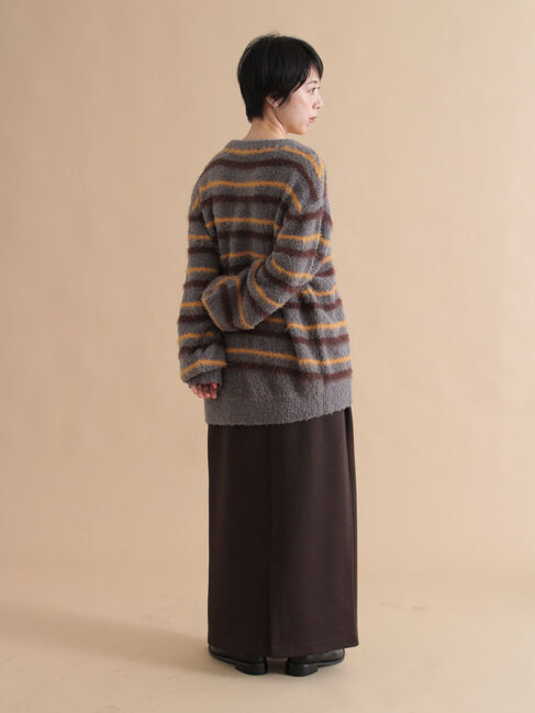 sm2rhythm「ボーダーブークレニットプルオーバー」|ニット・セーター|