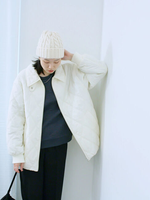 Samansa Mos2 blue「ジャガードダンボールプルオーバー」|Tシャツ・カットソー|