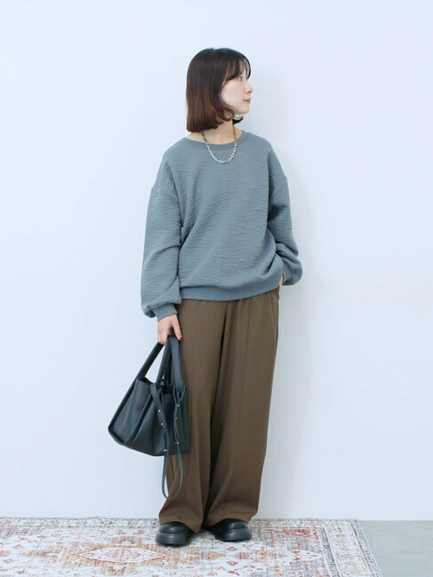 Samansa Mos2 blue「ジャガードダンボールプルオーバー」|Tシャツ・カットソー|