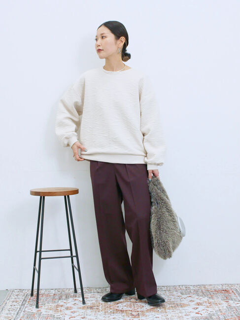 Samansa Mos2 blue「裏起毛ストレートパンツ」|その他|