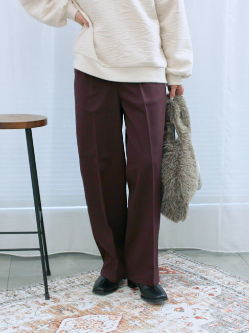 Samansa Mos2 blue「裏起毛ストレートパンツ」|その他|