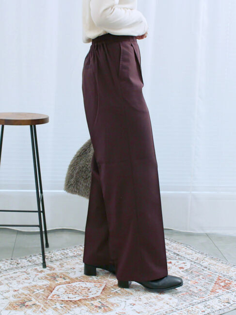 Samansa Mos2 blue「裏起毛ストレートパンツ」|その他|