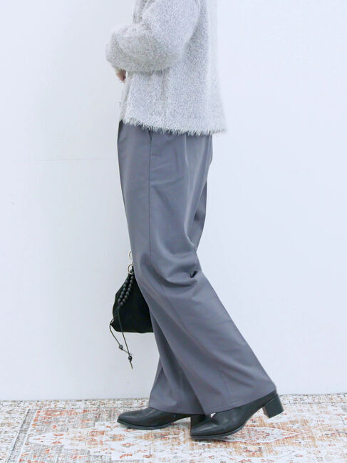 Samansa Mos2 blue「裏起毛ストレートパンツ」|その他|