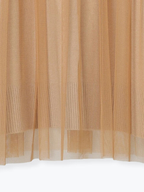 Samansa Mos2 blue「◎チュールドッキングニット」|ニット・セーター|