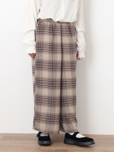 Samansa Mos2「【M/Lサイズ】チェック柄ワイドパンツ」|その他|