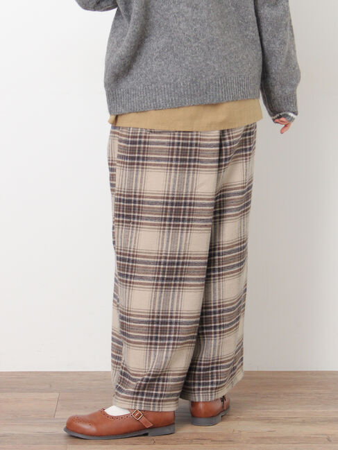 Samansa Mos2「【M/Lサイズ】チェック柄ワイドパンツ」|その他|