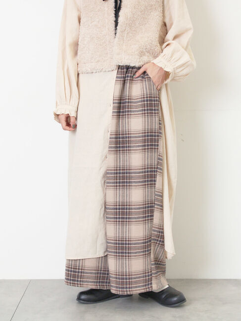 Samansa Mos2「【M/Lサイズ】チェック柄ワイドパンツ」|その他|