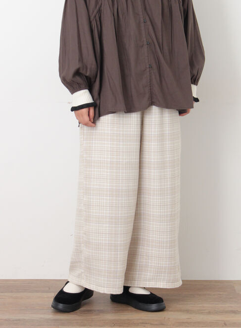 Samansa Mos2「【M/Lサイズ】チェック柄ワイドパンツ」|その他|