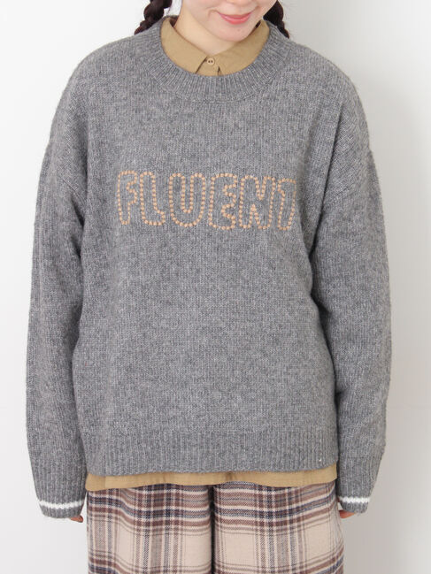 Samansa Mos2「ロゴ刺繍プルオーバーニット」|ニット・セーター|