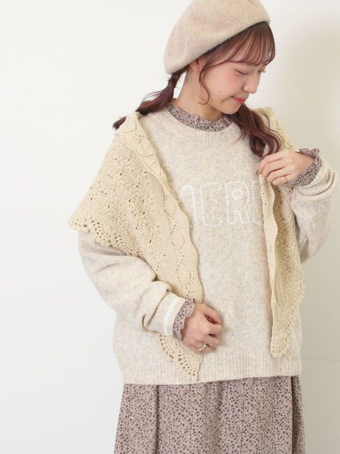 Samansa Mos2「ロゴ刺繍プルオーバーニット」|ニット・セーター|