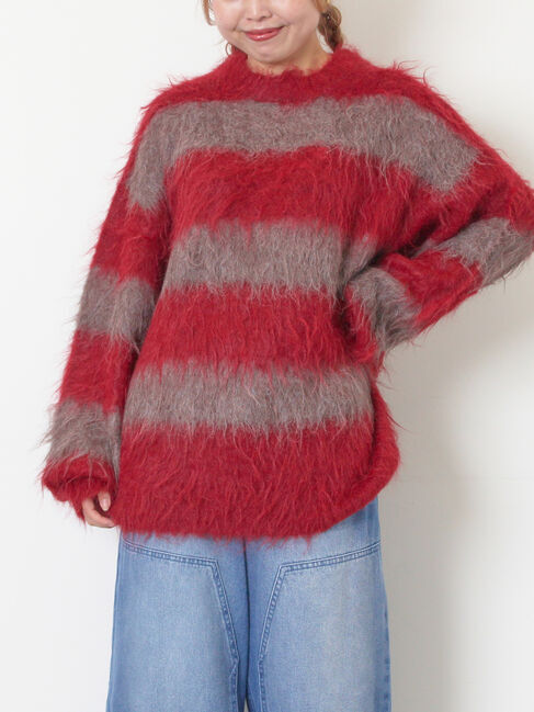 SM2「シャギーワイドボーダーニット」|ニット・セーター|