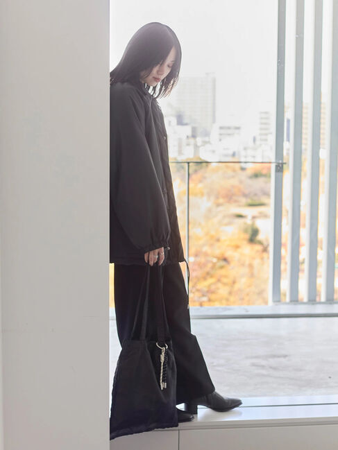 Samansa Mos2 blue「襟付中綿ブルゾン」|ブルゾン・スタジャン|