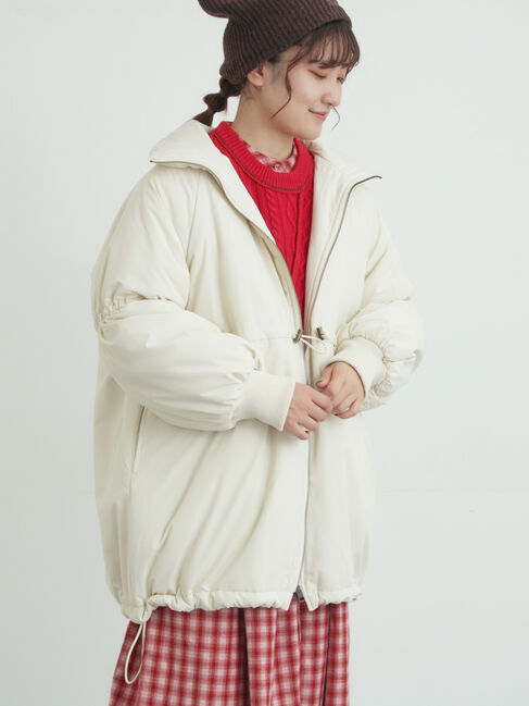 Samansa Mos2「【リバーシブル】キャンディースリーブ中綿コート」|ブルゾン・スタジャン|