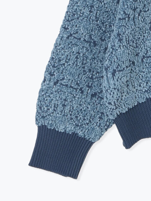 Samansa Mos2 blue「ジャカードモールニットプルオーバー」|ニット・セーター|