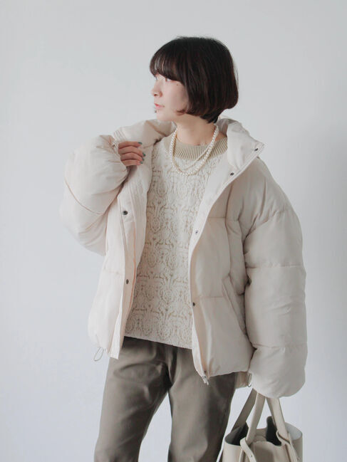 Samansa Mos2 blue「ジャカードモールニットプルオーバー」|ニット・セーター|