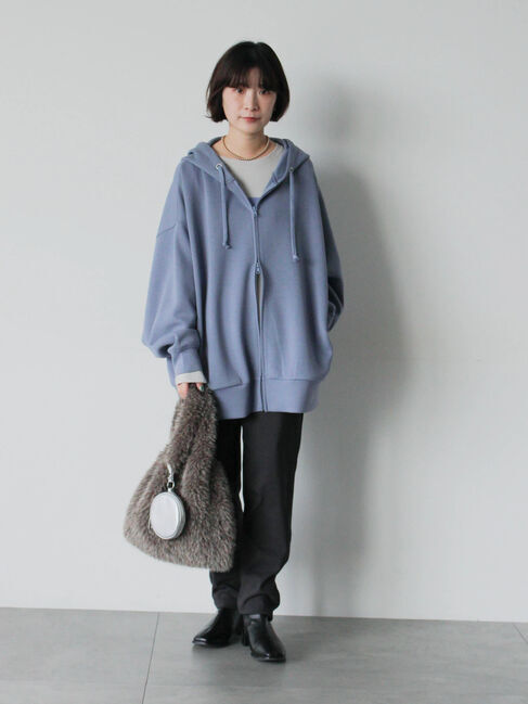 Samansa Mos2 blue「裏起毛ストレッチパンツ」|その他|