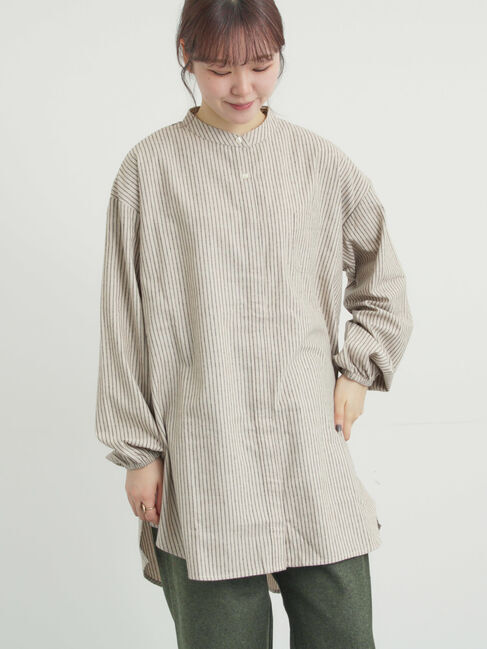 Samansa Mos2「【保温加工】チュニック」|シャツ・ブラウス|チャコールグレー