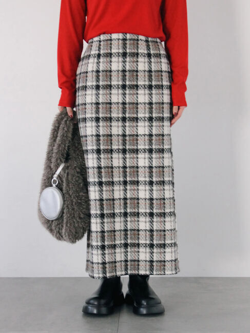 Samansa Mos2 blue「チェック柄スカート」|スカート|