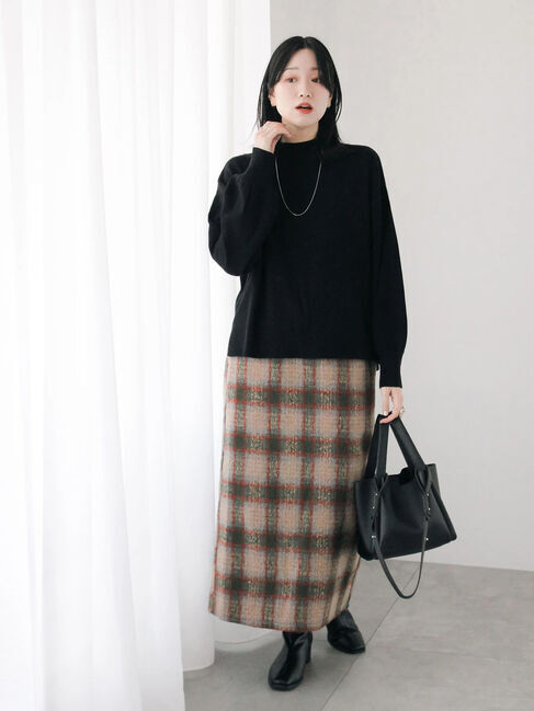 Samansa Mos2 blue「チェック柄スカート」|スカート|