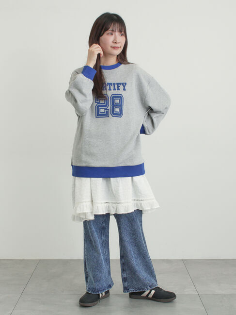 Samansa Mos2「リンガーロゴスウェット」|Tシャツ・カットソー|