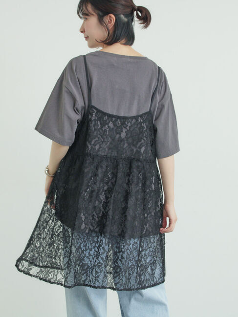 Samansa Mos2「前後2WAYレースキャミソール」|シャツ・ブラウス|