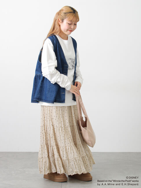 Samansa Mos2「【Disney】くまのプーさん袖フリルロンT」|Tシャツ・カットソー|