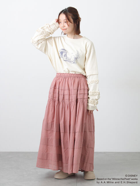 Samansa Mos2「【Disney】くまのプーさん袖フリルロンT」|Tシャツ・カットソー|