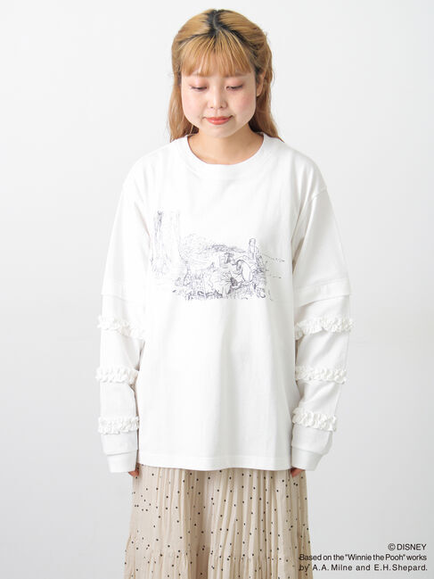 Samansa Mos2「【Disney】くまのプーさん袖フリルロンT」|Tシャツ・カットソー|