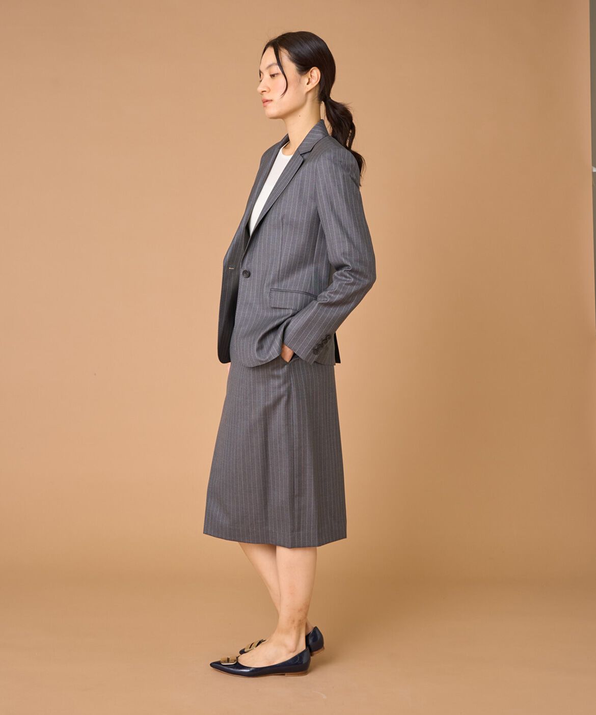 INED「シルクウールタイトスカート《Loro Piana》」|タイト|