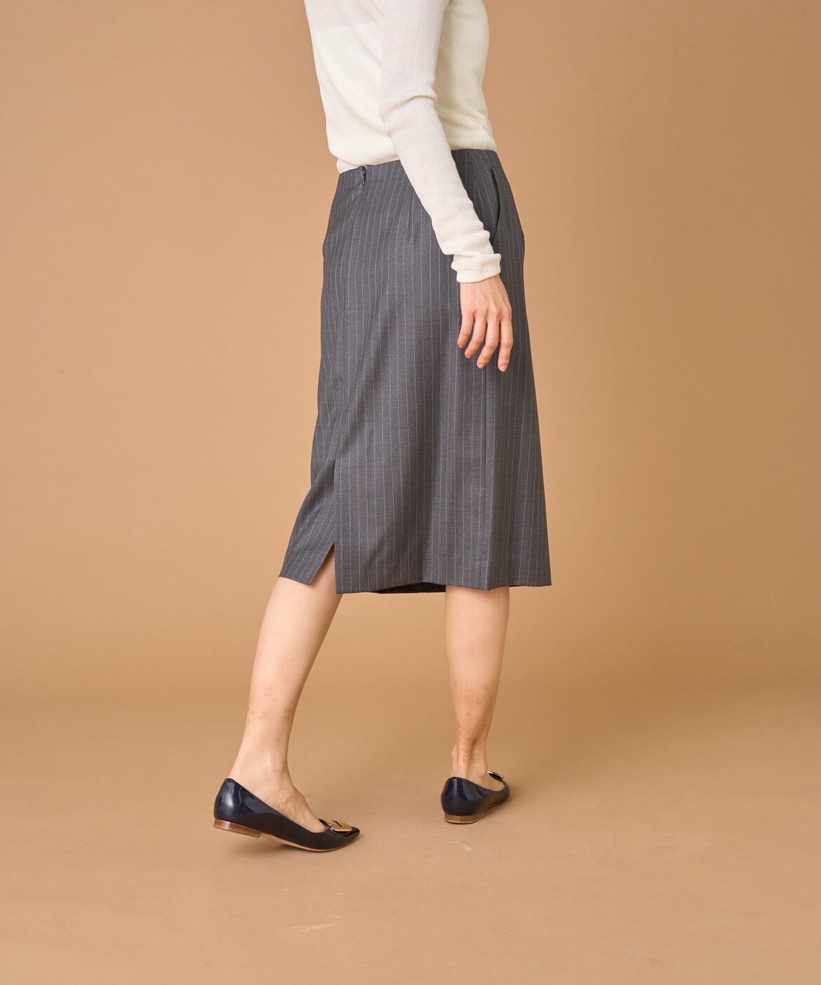 INED「シルクウールタイトスカート《Loro Piana》」|タイト|