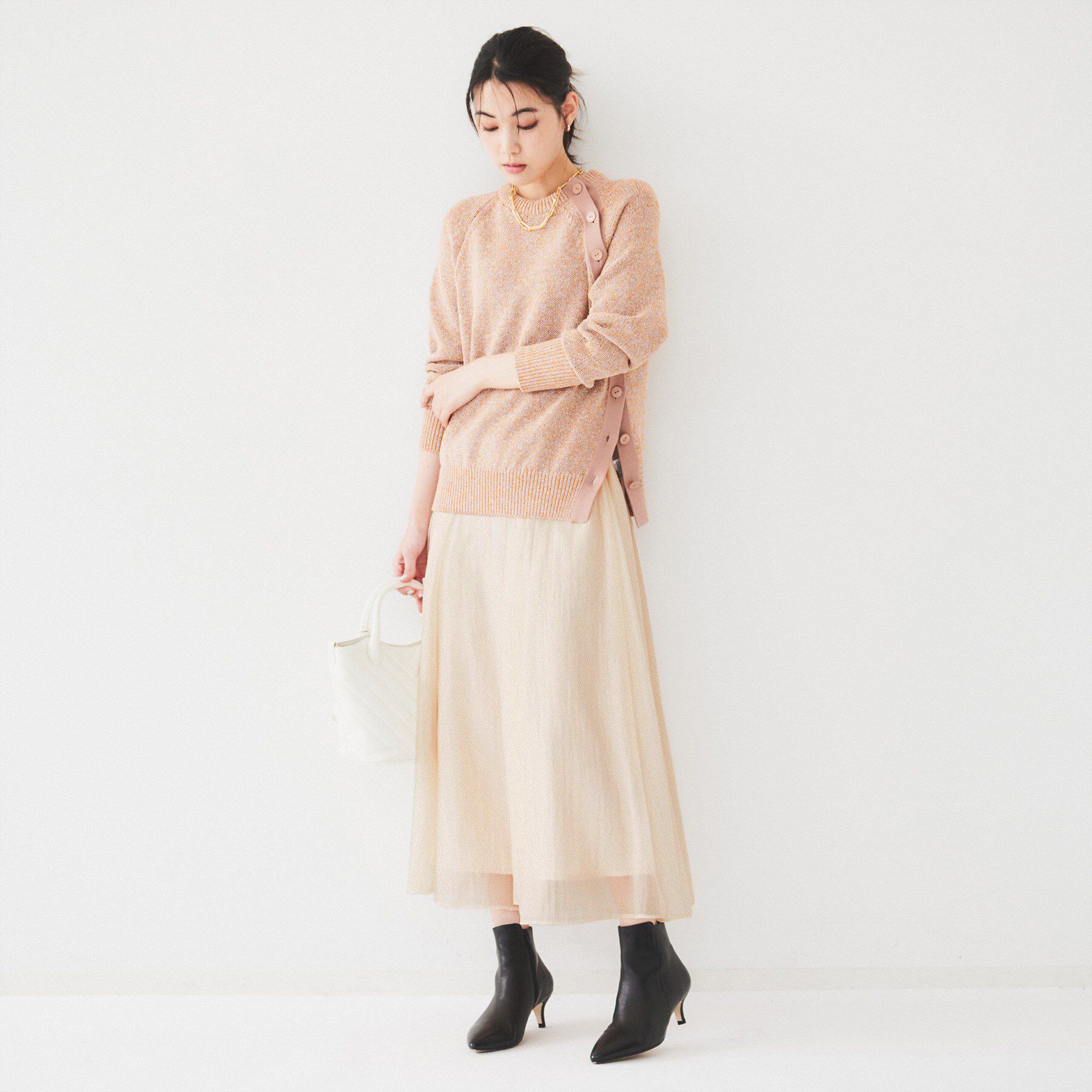 UNTITLED「【後ろウエストゴム/洗える】シアーローンロングスカート」|スカート|