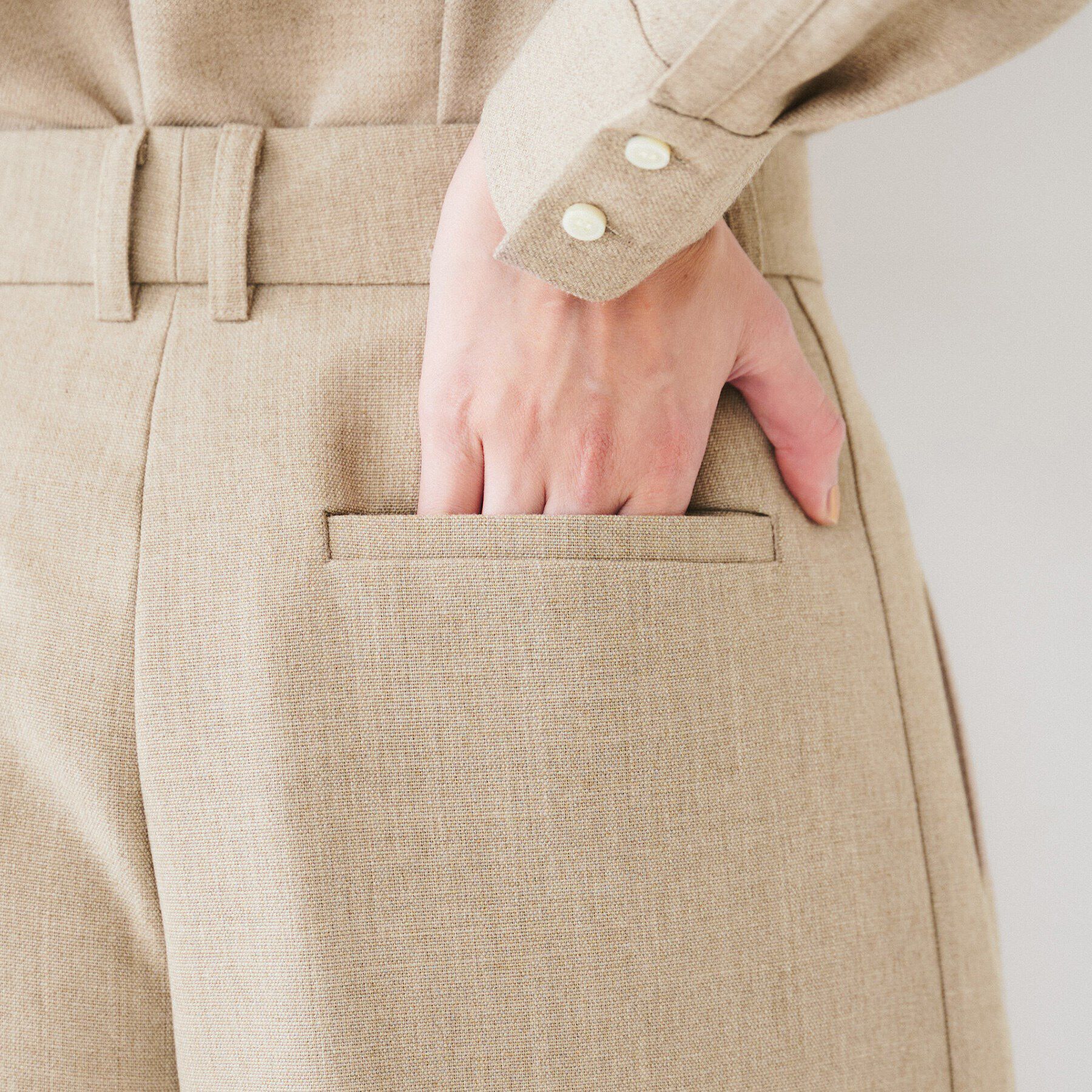 UNTITLED「【セットアップ可能】リネンライクキャンバス ワイドパンツ」|その他|