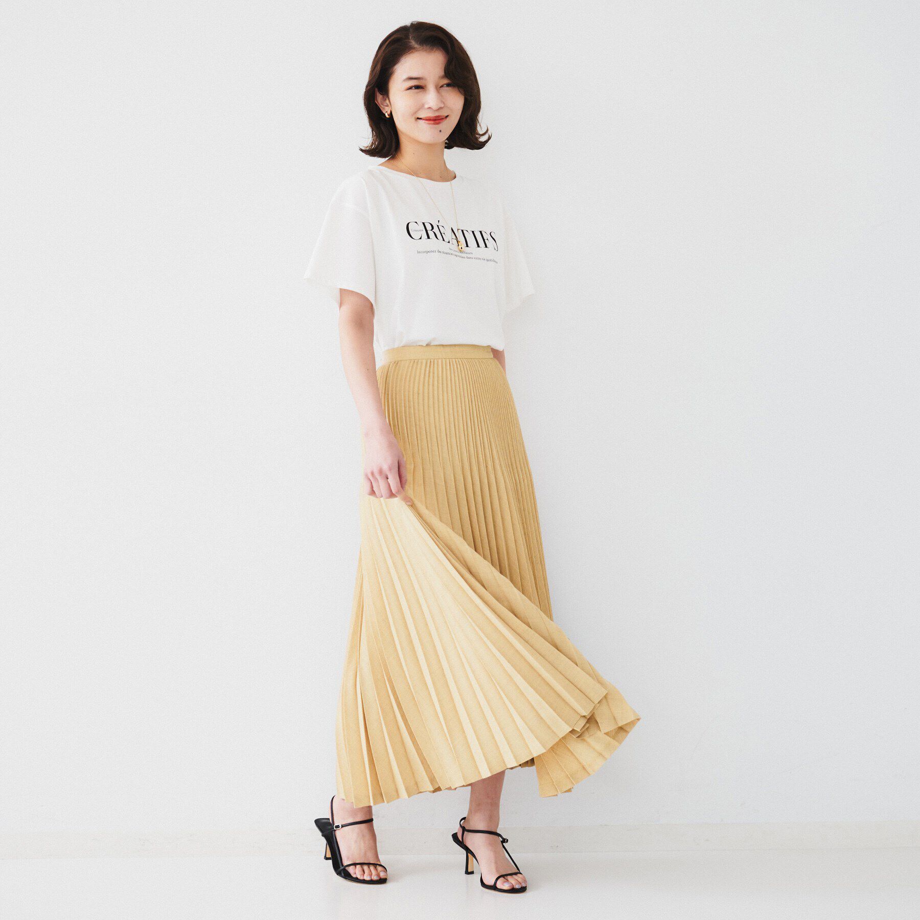 UNTITLED「【セットアップ可能】セミフレアプリーツスカート」|スカート|