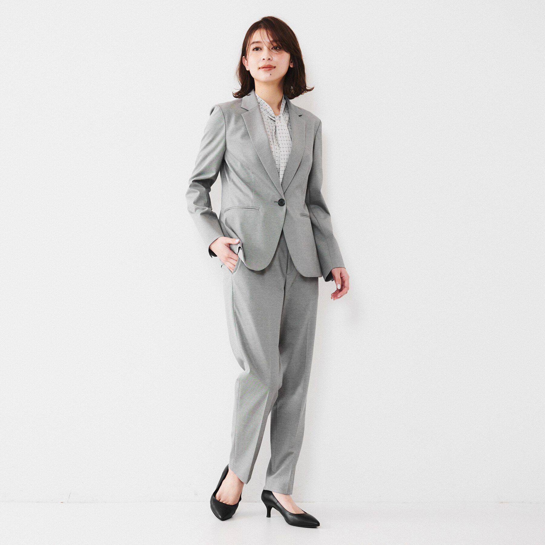 UNTITLED「【通勤スーツ】コットン混ジャージ テーパードパンツ」|その他|