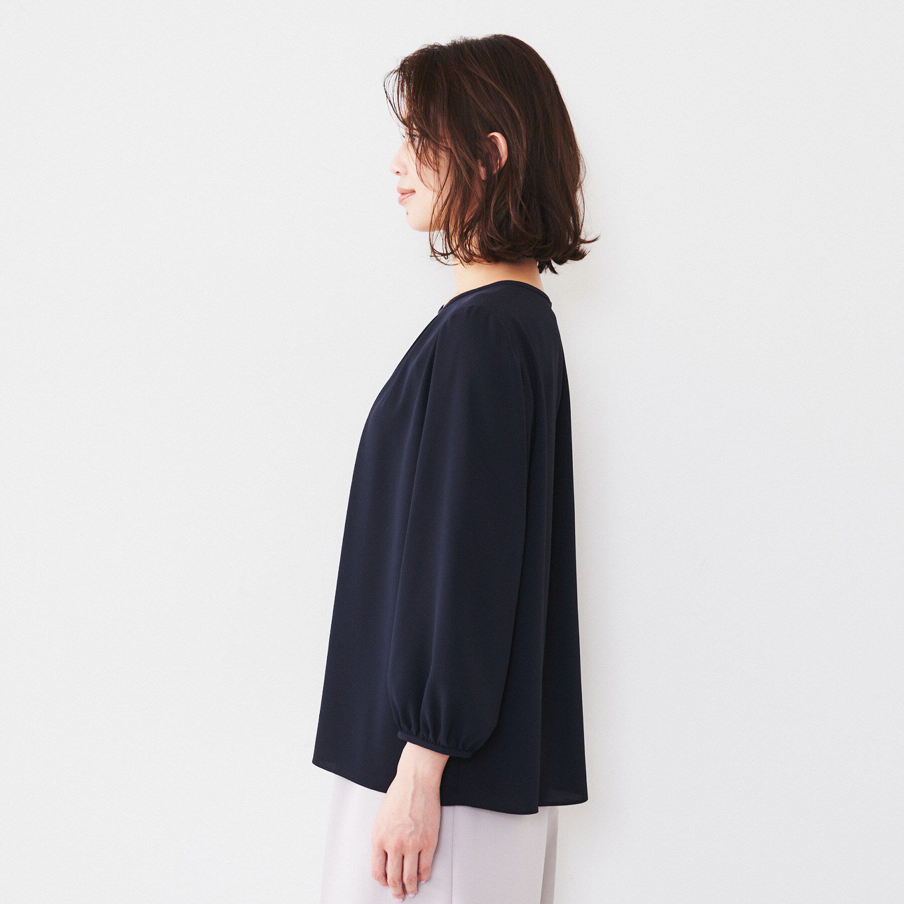 UNTITLED「【通勤】ジョーゼット タックブラウス」|シャツ・ブラウス|