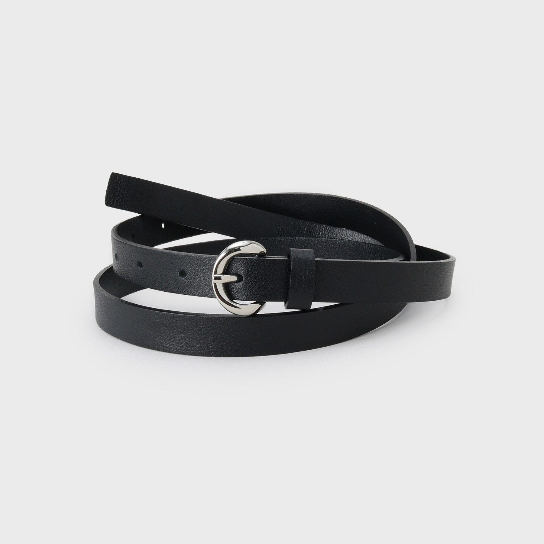 UNTITLED「【本革 旬トレンド】ナローベルト」|ベルト|ブラック(619)