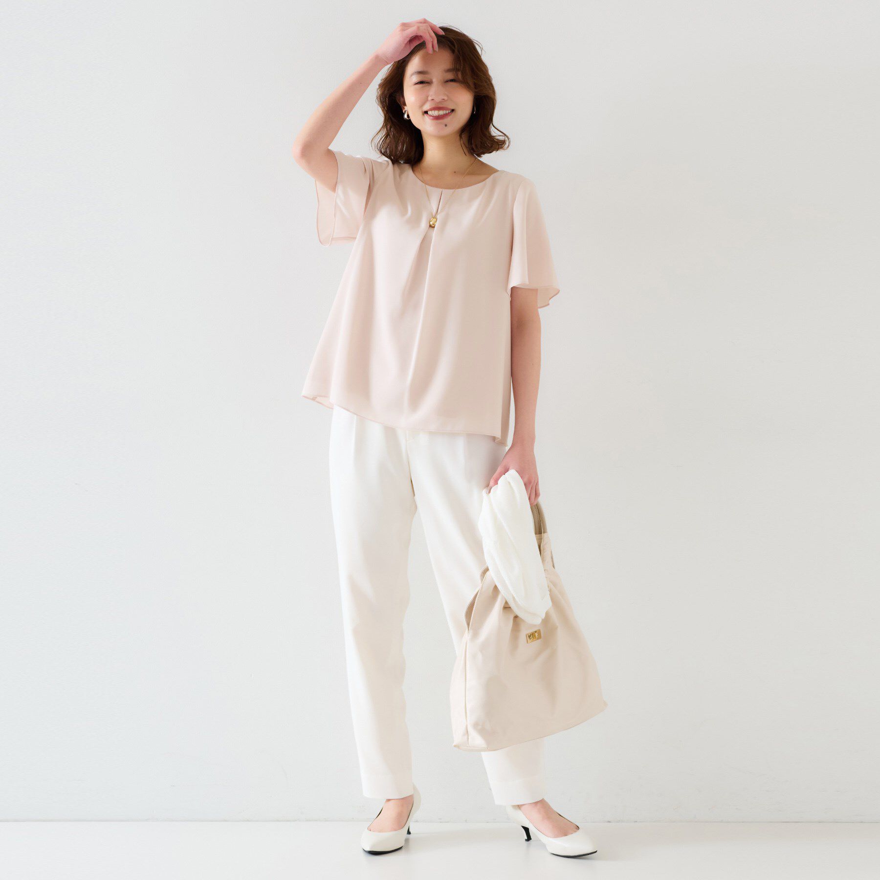 UNTITLED「【通勤／二の腕カバー】フロントタックブラウス」|シャツ・ブラウス|