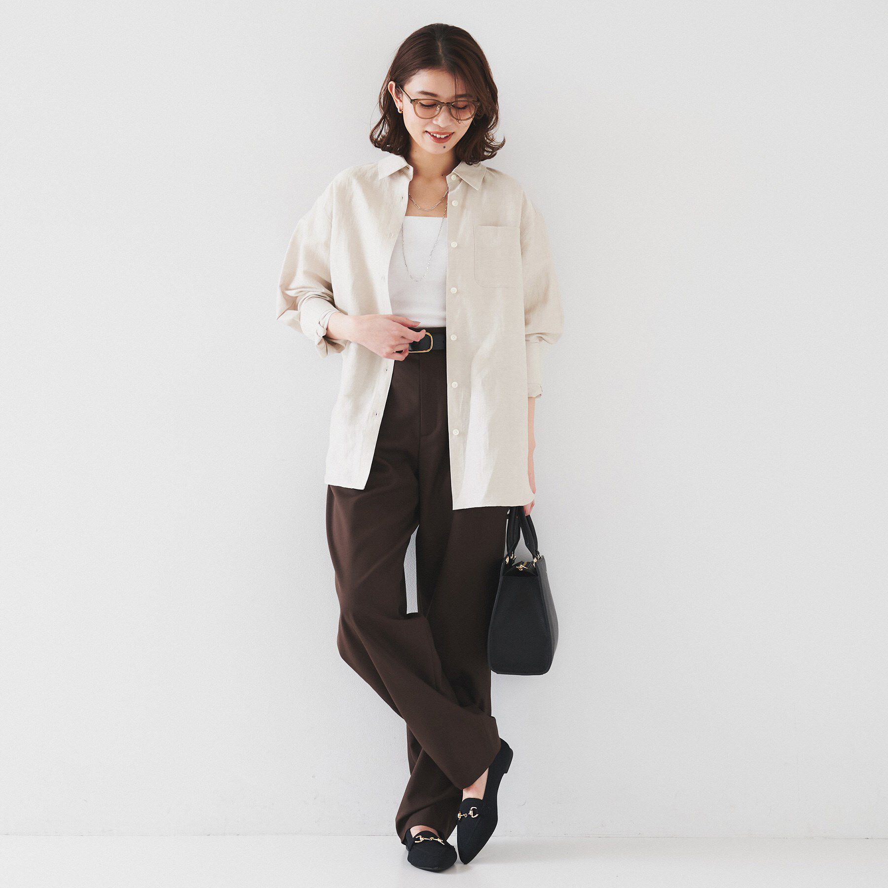 UNTITLED「【セットアップ可能/手洗い可】リネン混 ベーシックシャツ」|シャツ・ブラウス|