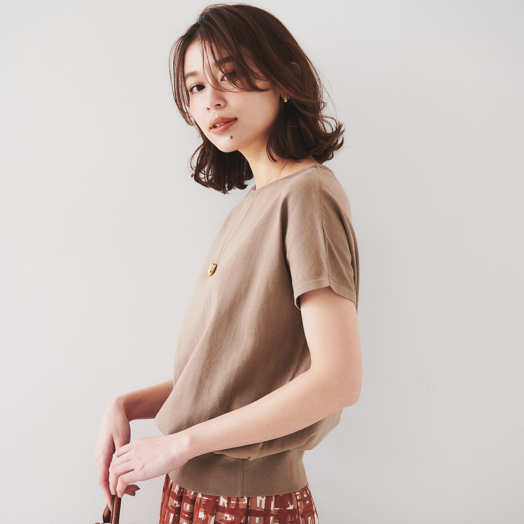 UNTITLED「【11色展開/コットン100/アンサンブル可能】 プルオーバーニット」|ニット・セーター|