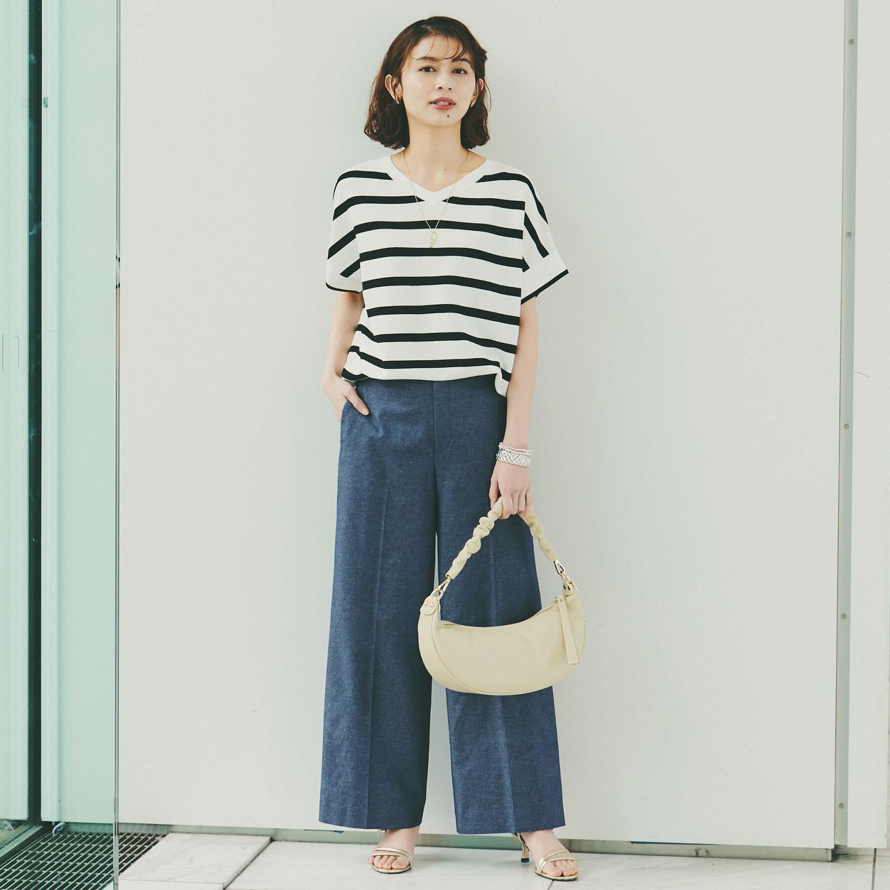 UNTITLED「【12色展開/体型カバー/2way】バウンドスリーブニット」|ニット・セーター|