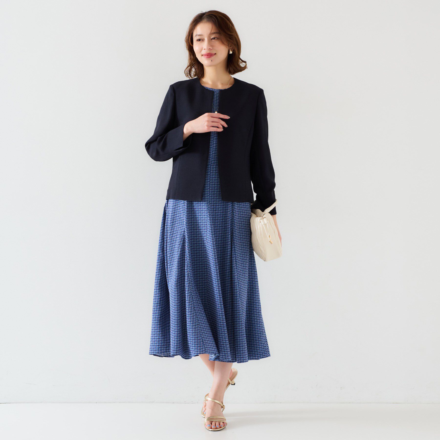 UNTITLED「【きれいめ/洗える/夏ワンピ】ジオメトリック柄ワンピース」|ワンピース|