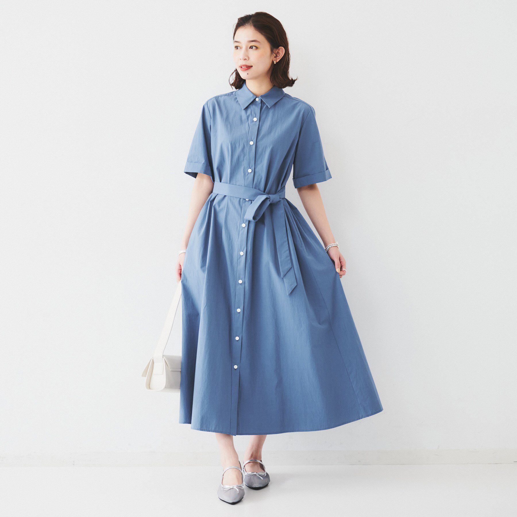 UNTITLED「【コットン100／前開き／夏ワンピ】ロングシャツワンピース」|ワンピース|