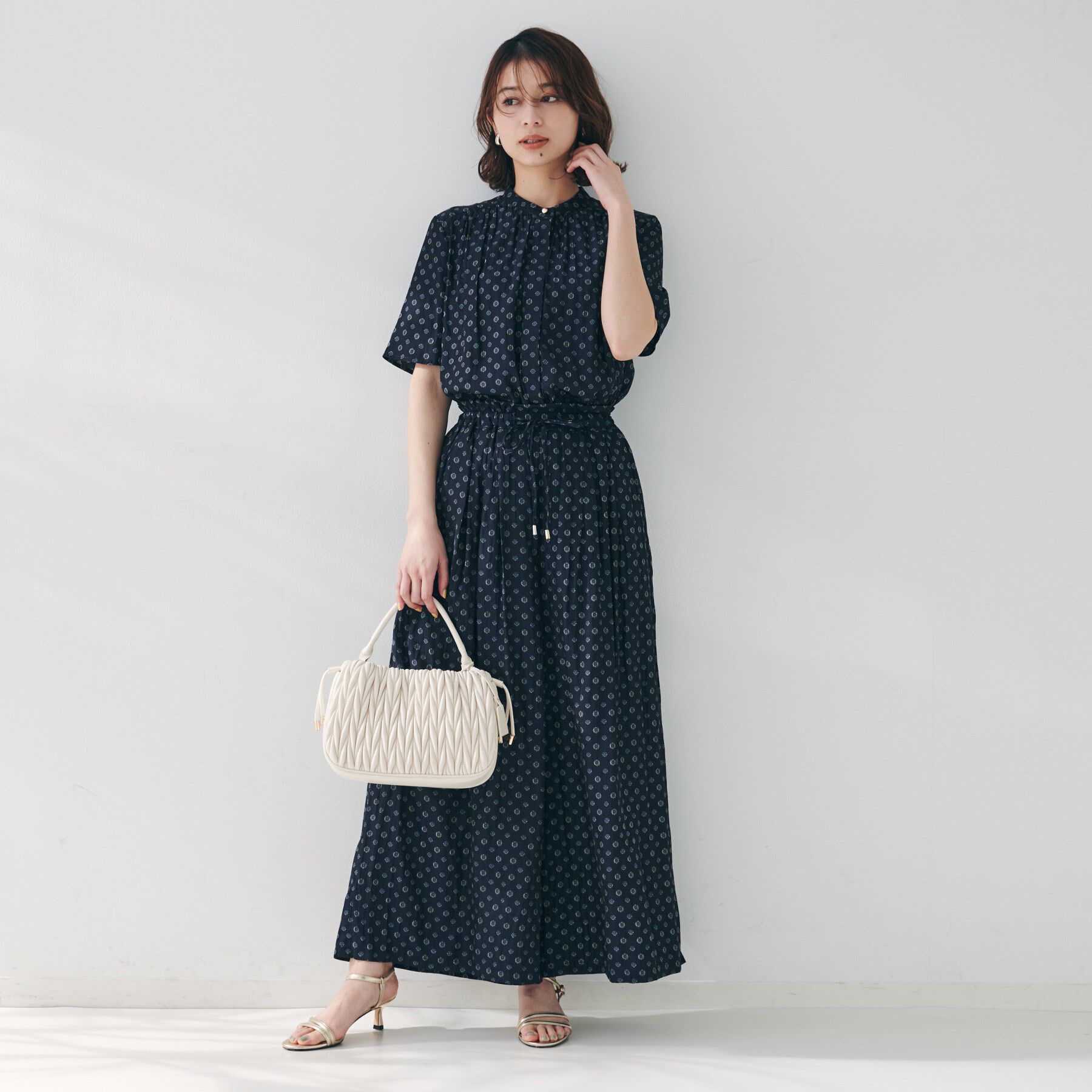 UNTITLED「【セットアップ可能/オンオフ】小紋柄ブラウス」|シャツ・ブラウス|