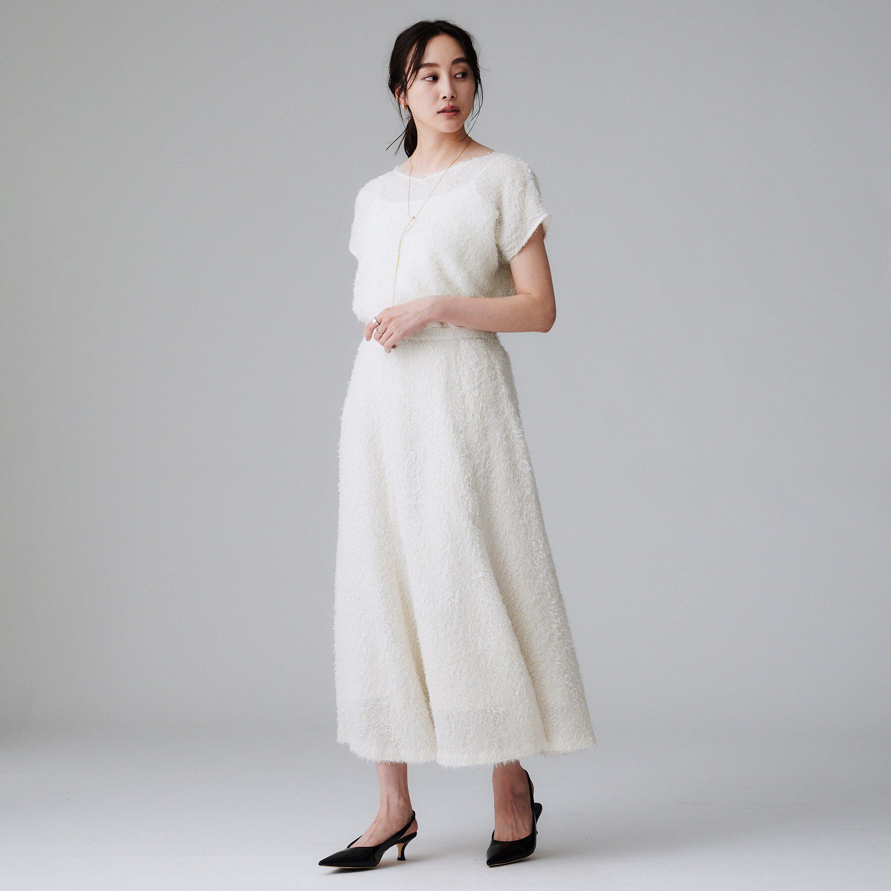 UNTITLED「【セットアップ可/後ろウエストゴム】フェザーマーメイドスカート」|スカート|