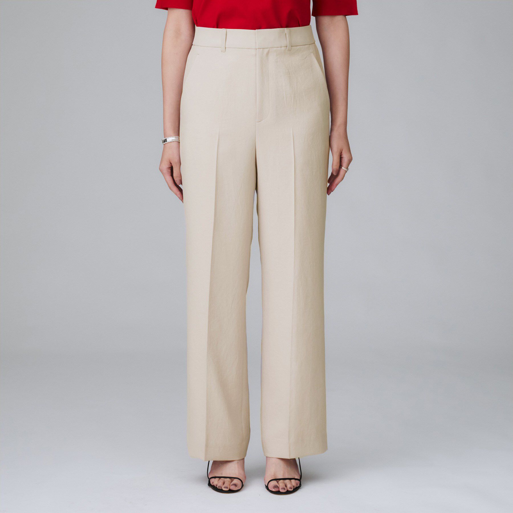 UNTITLED「【後ろウエストゴム】ツイルセミフレアパンツ」|その他|