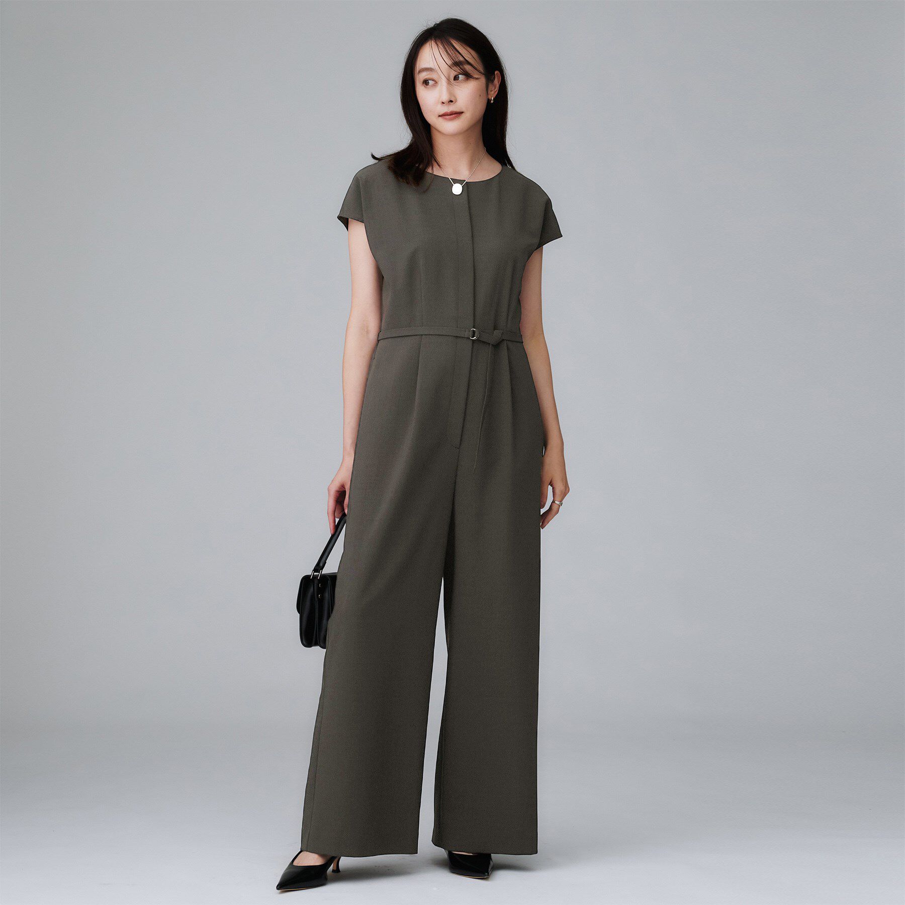 UNTITLED「【きれいめ/オールインワン】梳毛調合繊コンビネゾン」|オールインワン|