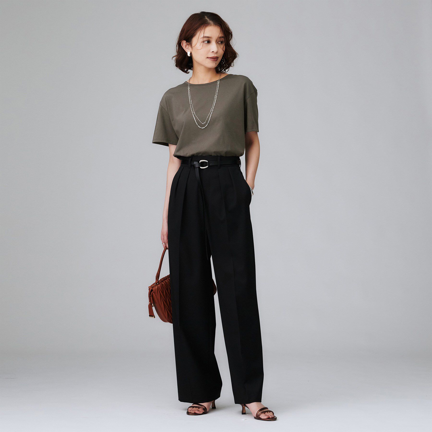 UNTITLED「【接触冷感／コットン100／洗える／Tシャツ】半袖天竺プルオーバー」|Tシャツ・カットソー|