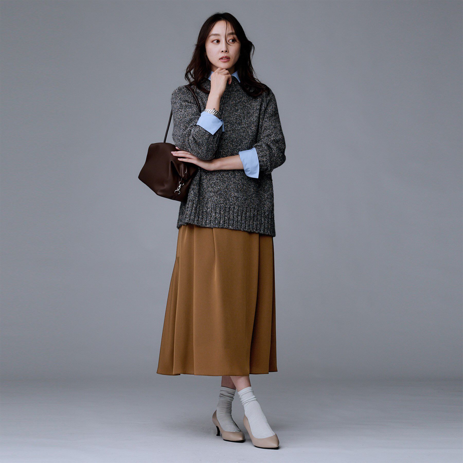 UNTITLED「【セットアップ可/後ろウエストゴム】リラクパウダースカート」|スカート|