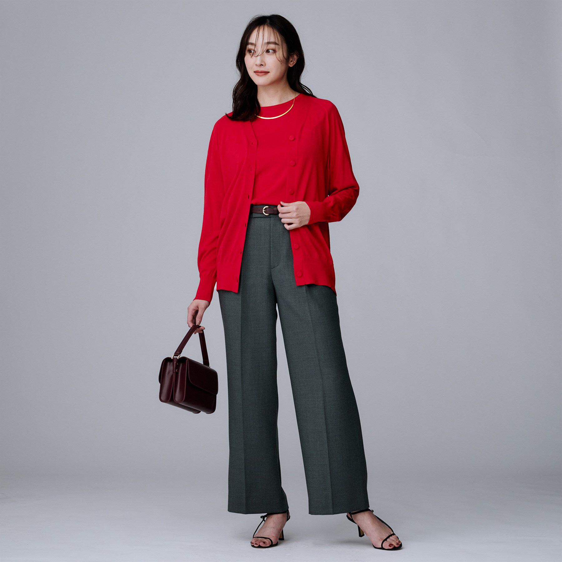 UNTITLED「【アンサンブル可/洗える/Vネック】ウールシルクカーディガン」|カーディガン|