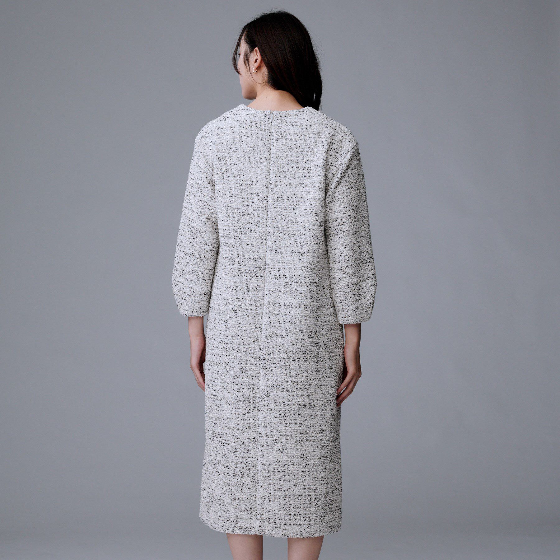 UNTITLED「【洗える/ストレッチ】ツイードジャージワンピース」|ワンピース|